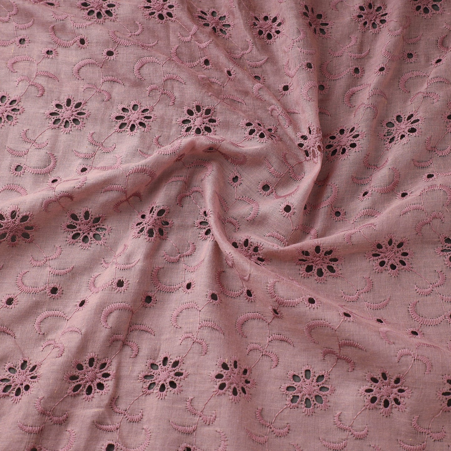 Floral embroidered natural dyed cotton hakoba fabric 08