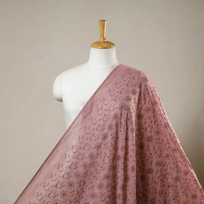 Floral embroidered natural dyed cotton hakoba fabric 08