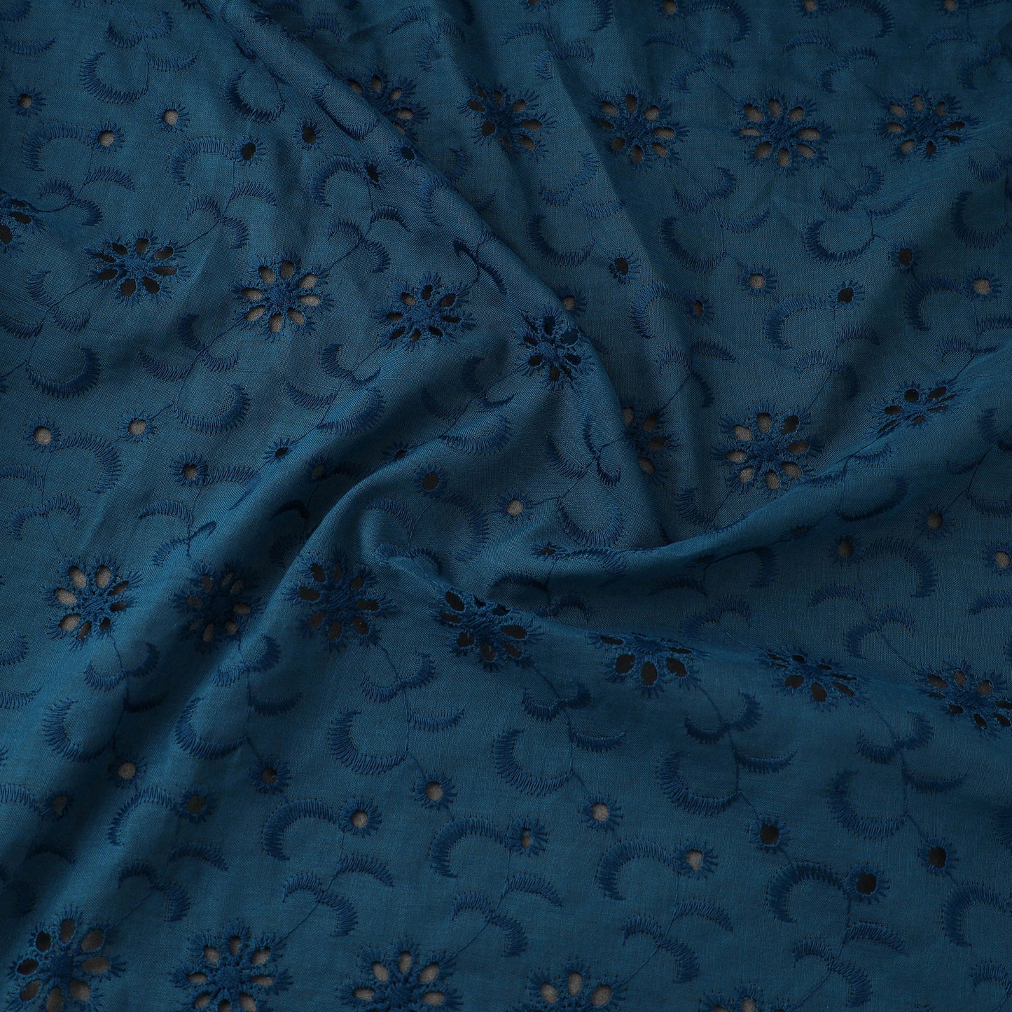 Floral embroidered natural dyed cotton hakoba fabric 09