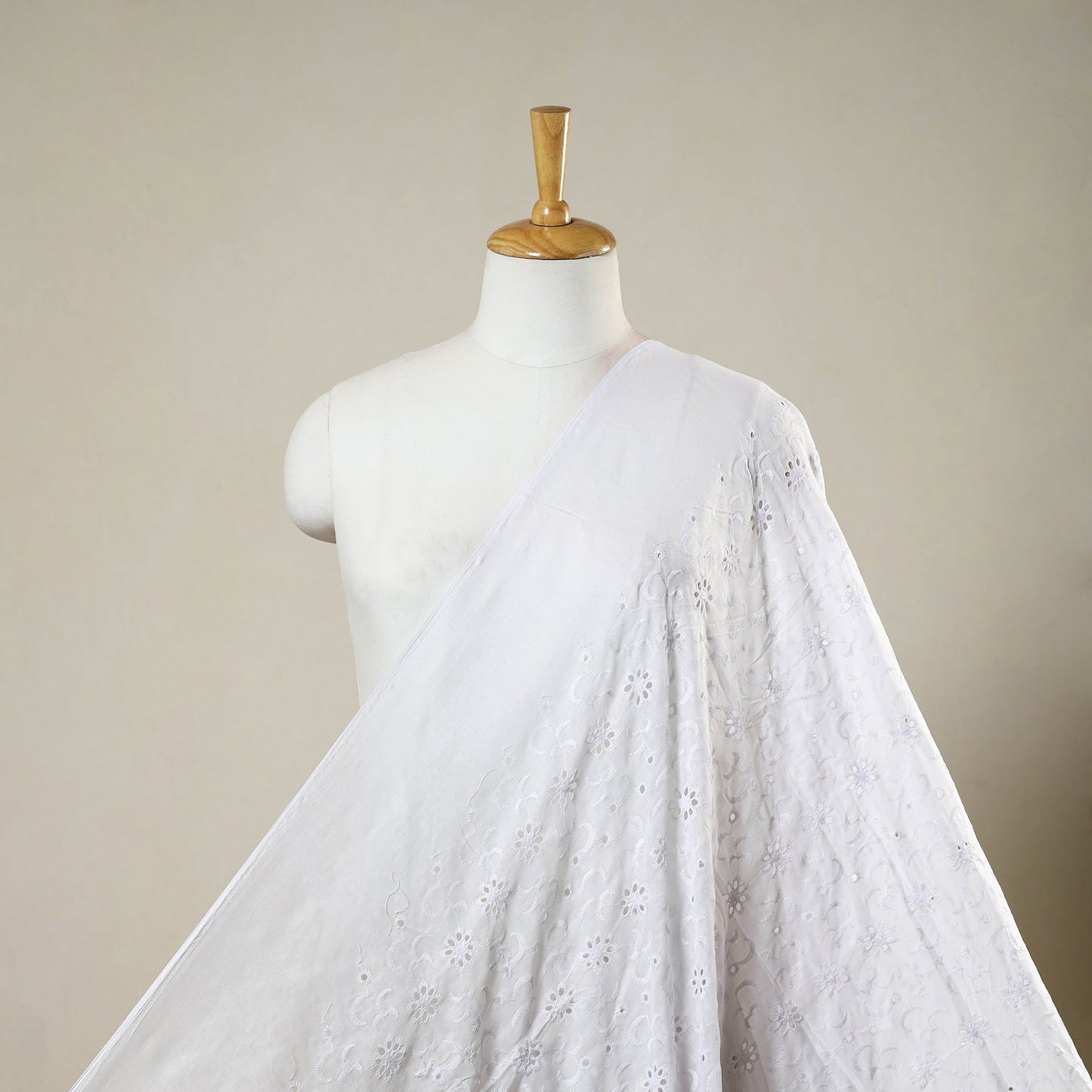 Floral embroidered natural dyed cotton hakoba fabric 11