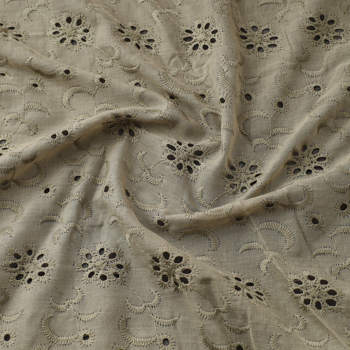 Floral embroidered natural dyed cotton hakoba fabric 13