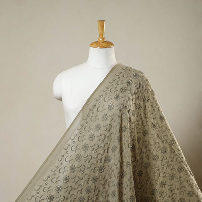 Floral embroidered natural dyed cotton hakoba fabric 13