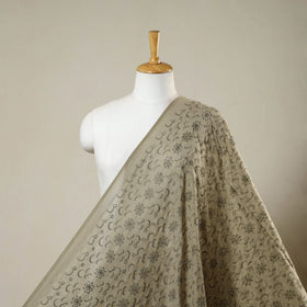 Floral embroidered natural dyed cotton hakoba fabric 13