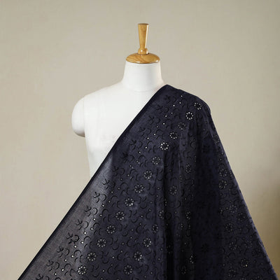 Floral embroidered natural dyed cotton hakoba fabric 14