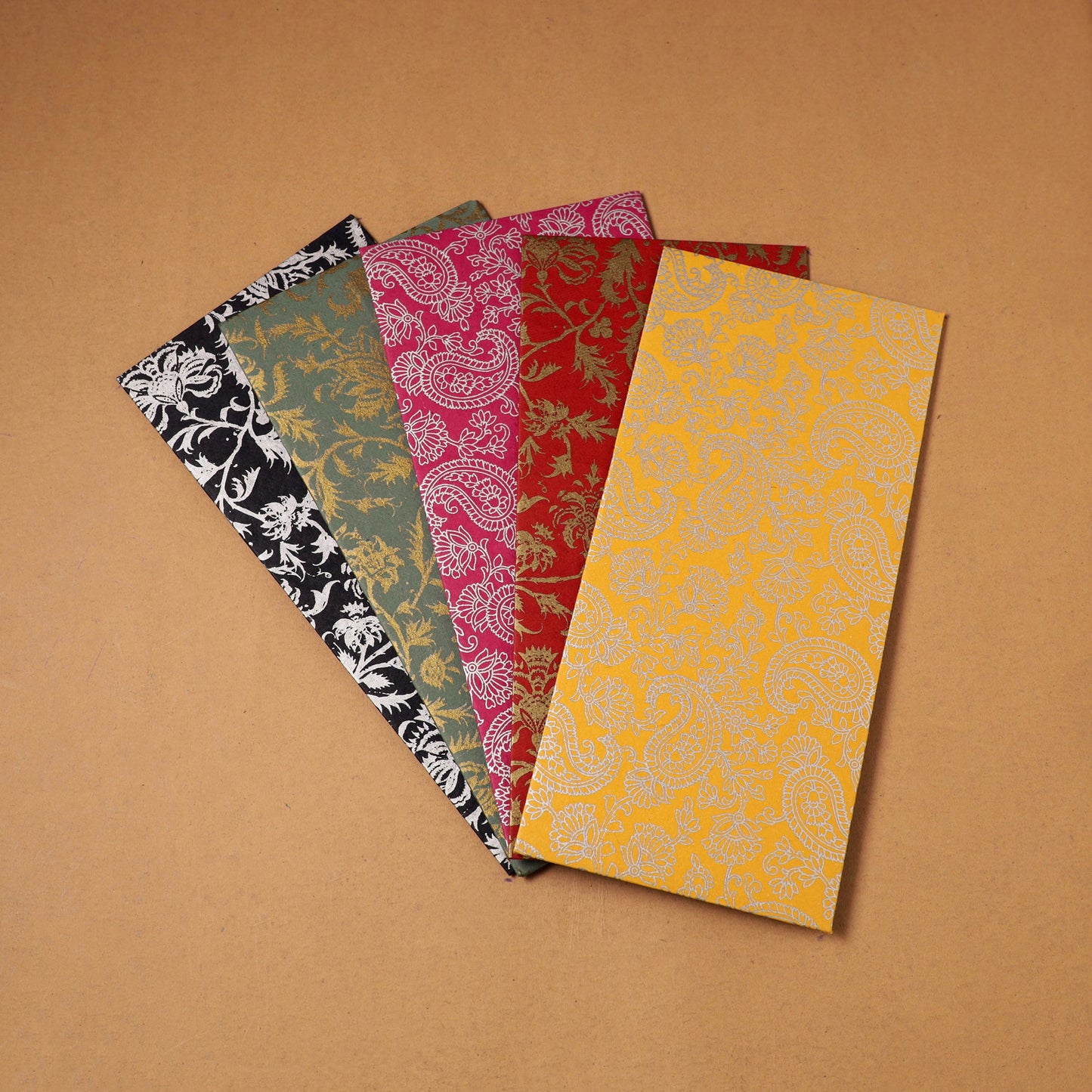 Assorted Set Floral Print Handcrafted Notecards & Envelopes