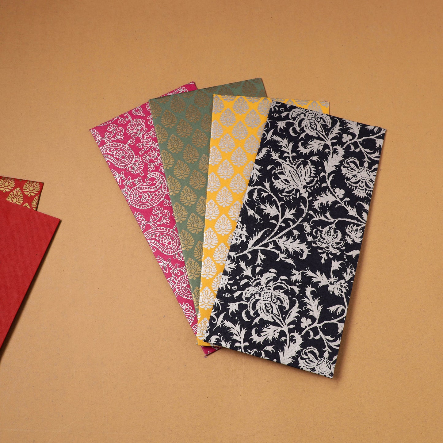 Assorted Set Floral Print Handcrafted Notecards & Envelopes