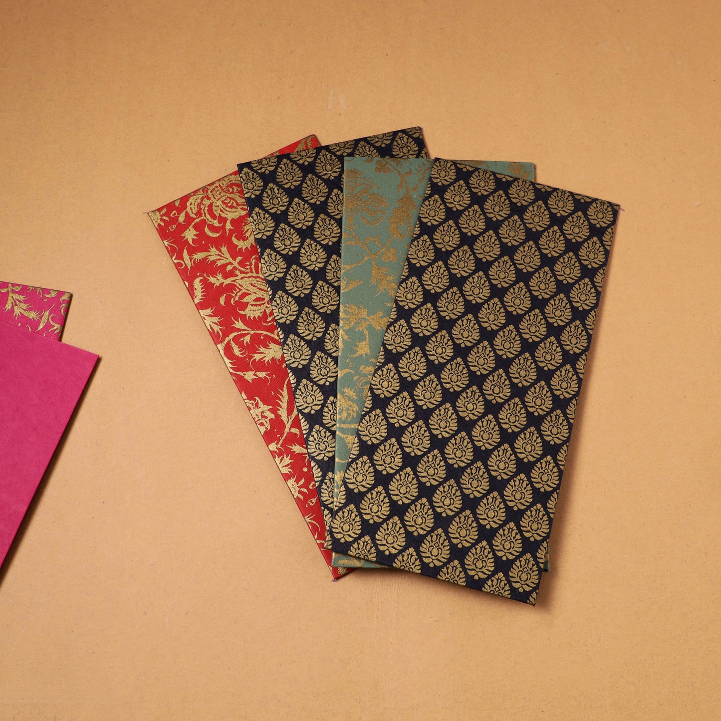 Assorted Set Floral Print Handcrafted Notecards & Envelopes