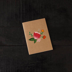 Floral handpainted handmade paper diaries (set of 3) 04
