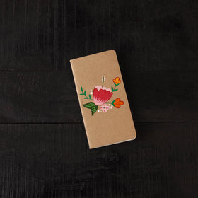 Floral handpainted handmade paper diaries (set of 3) 04