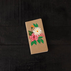 Floral handpainted handmade paper diaries (set of 3) 16