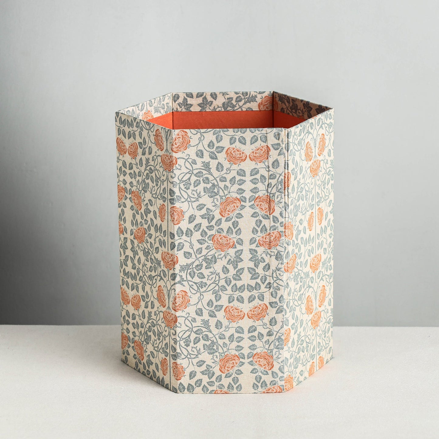  Floral Printed Handcrafted Collapsible Waste Paper Bin 