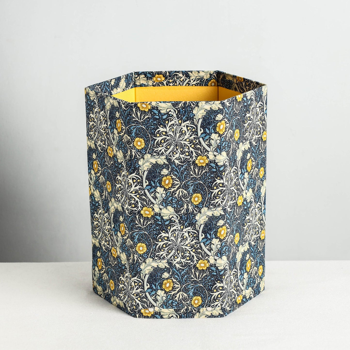  Floral Printed Handcrafted Collapsible Waste Paper Bin 