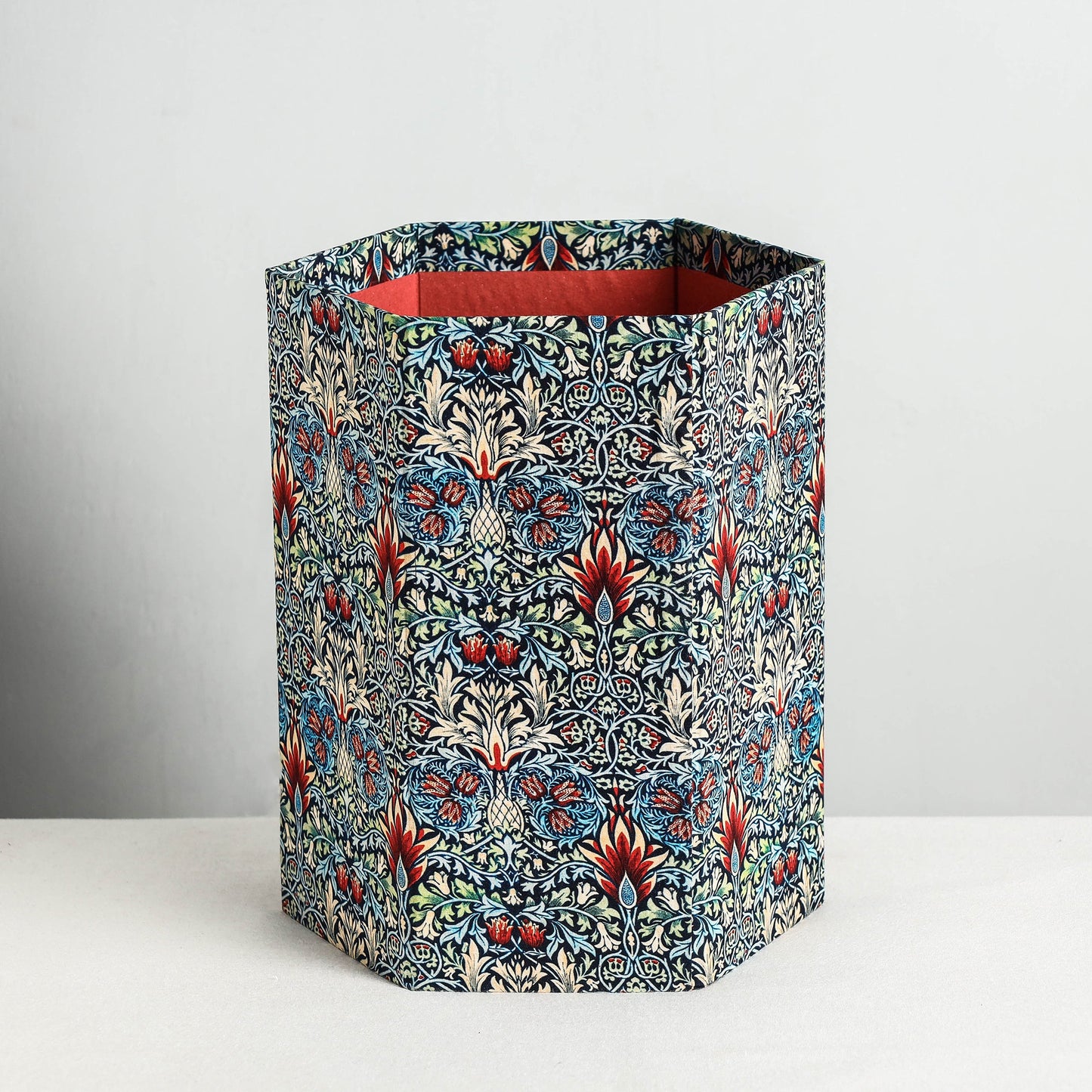  Floral Printed Handcrafted Collapsible Waste Paper Bin 