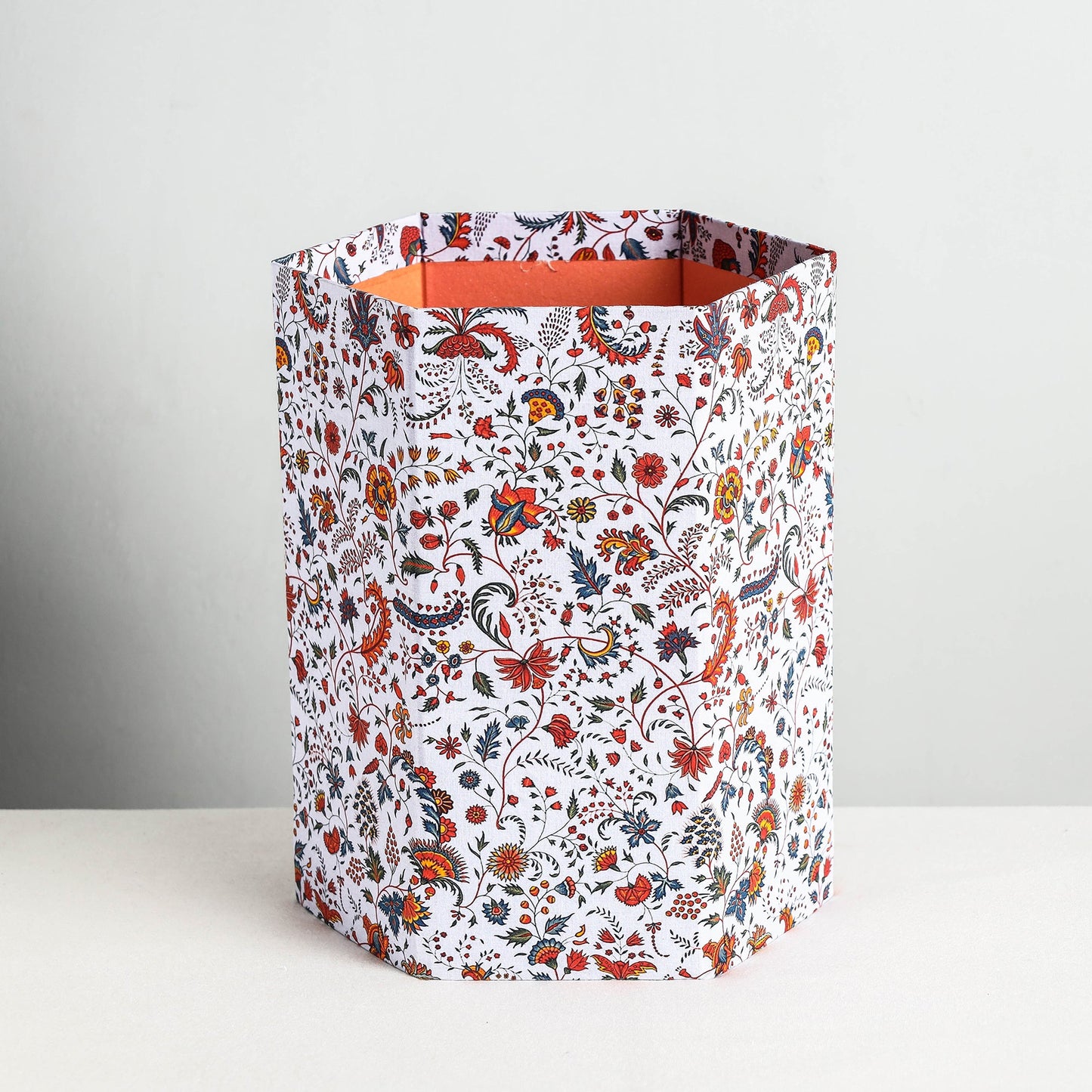  Floral Printed Handcrafted Collapsible Waste Paper Bin 