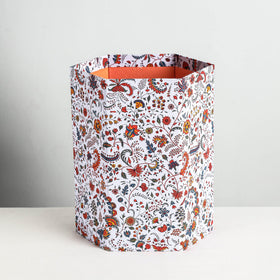 Floral Printed Handcrafted Collapsible Waste Paper Bin 