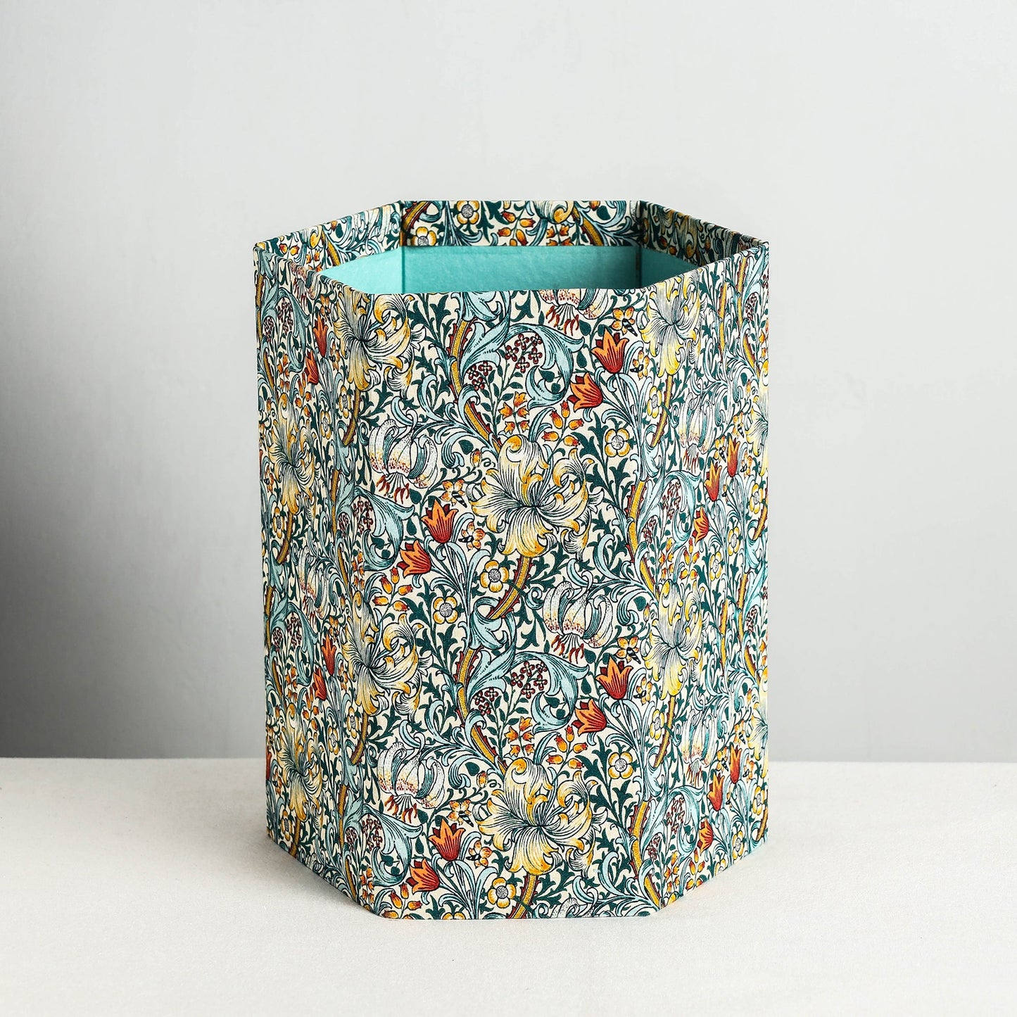  Floral Printed Handcrafted Collapsible Waste Paper Bin 