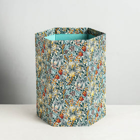  Floral Printed Handcrafted Collapsible Waste Paper Bin 