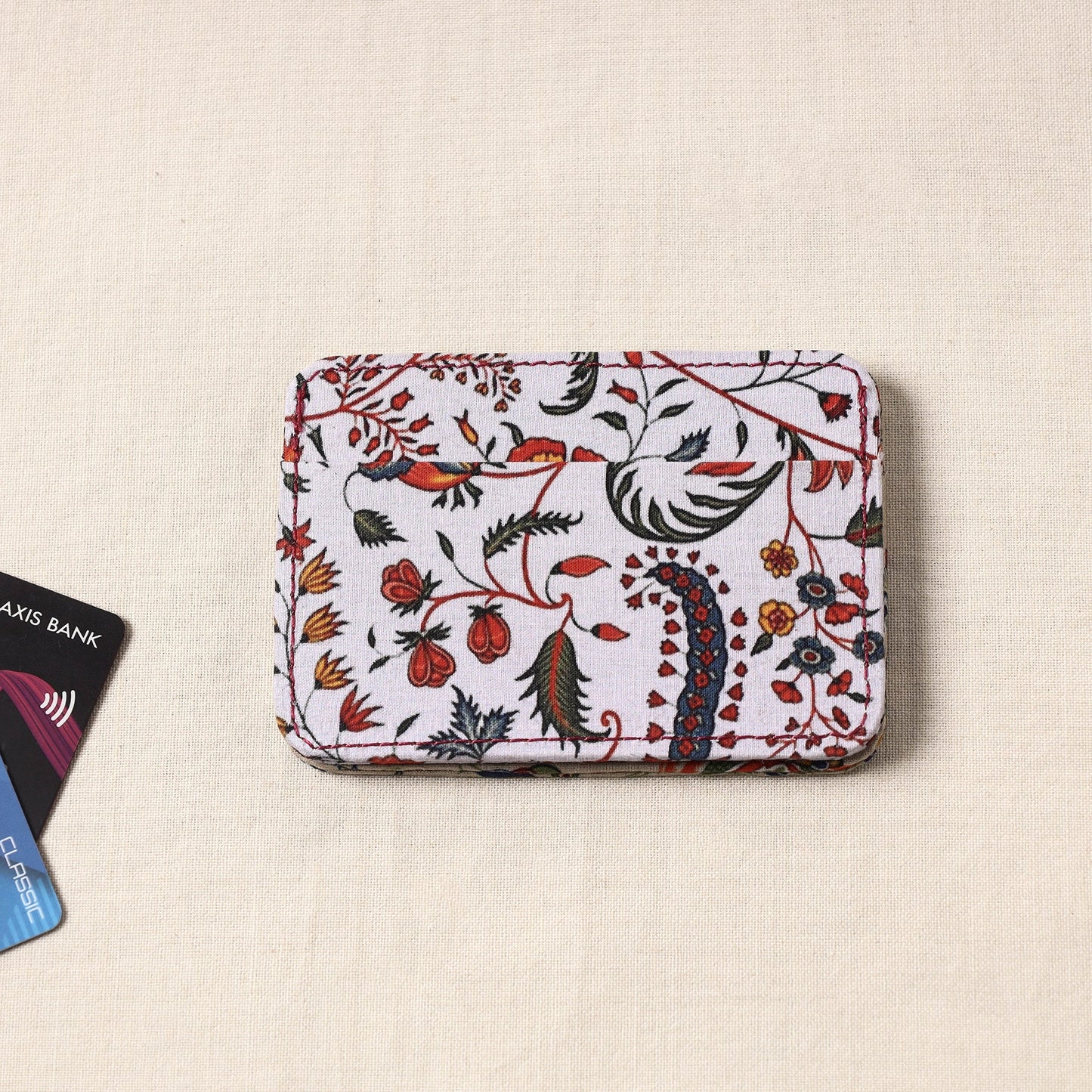  Floral Printed Handcrafted Leather Card Holder 