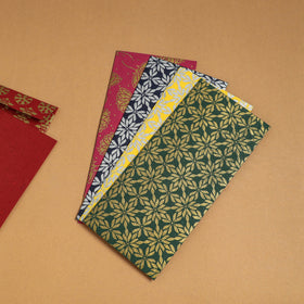  Floral Printed Handcrafted Notecards with Envelopes (Assorted Set of 5) 