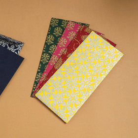  Floral Printed Handcrafted Notecards with Envelopes (Assorted Set of 5) 