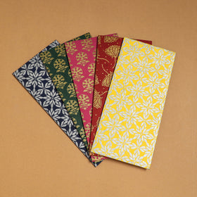 Floral Printed Handcrafted Notecards with Envelopes (Assorted Set of 5) 