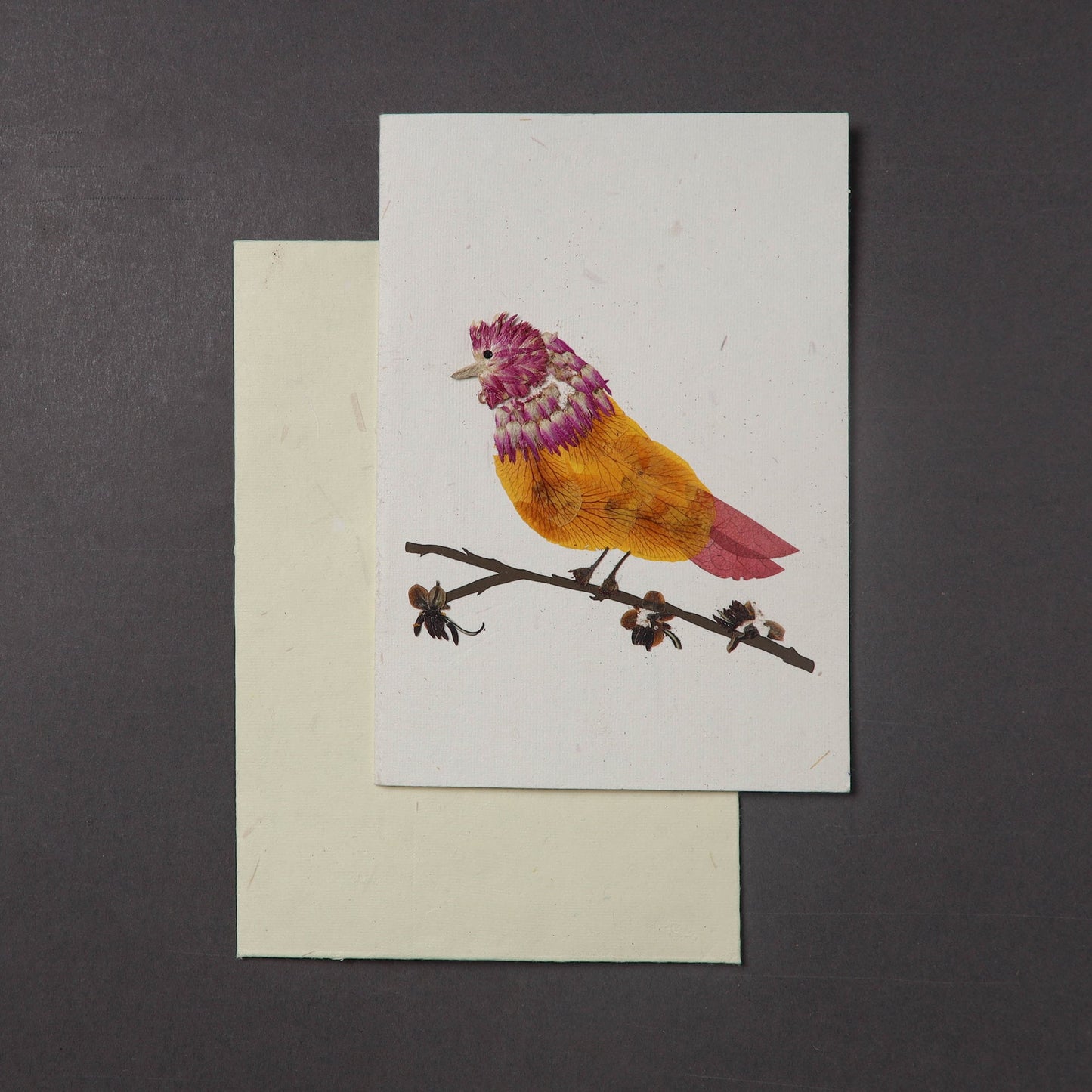 Flower Art Handmade Paper Greeting Card 