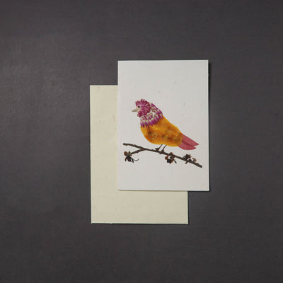 Flower Art Handmade Paper Greeting Card 