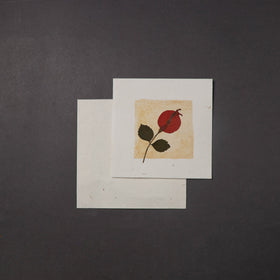 Flower Art Handmade Paper Greeting Card 