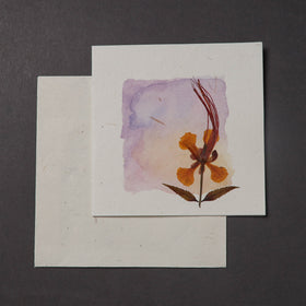 Flower Art Handmade Paper Greeting Card 