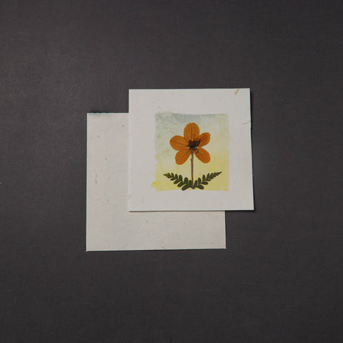 Flower Art Handmade Paper Greeting Card 