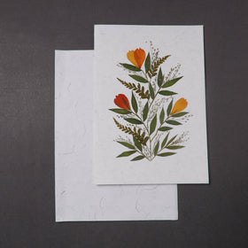 Flower Art Handmade Paper Greeting Card 