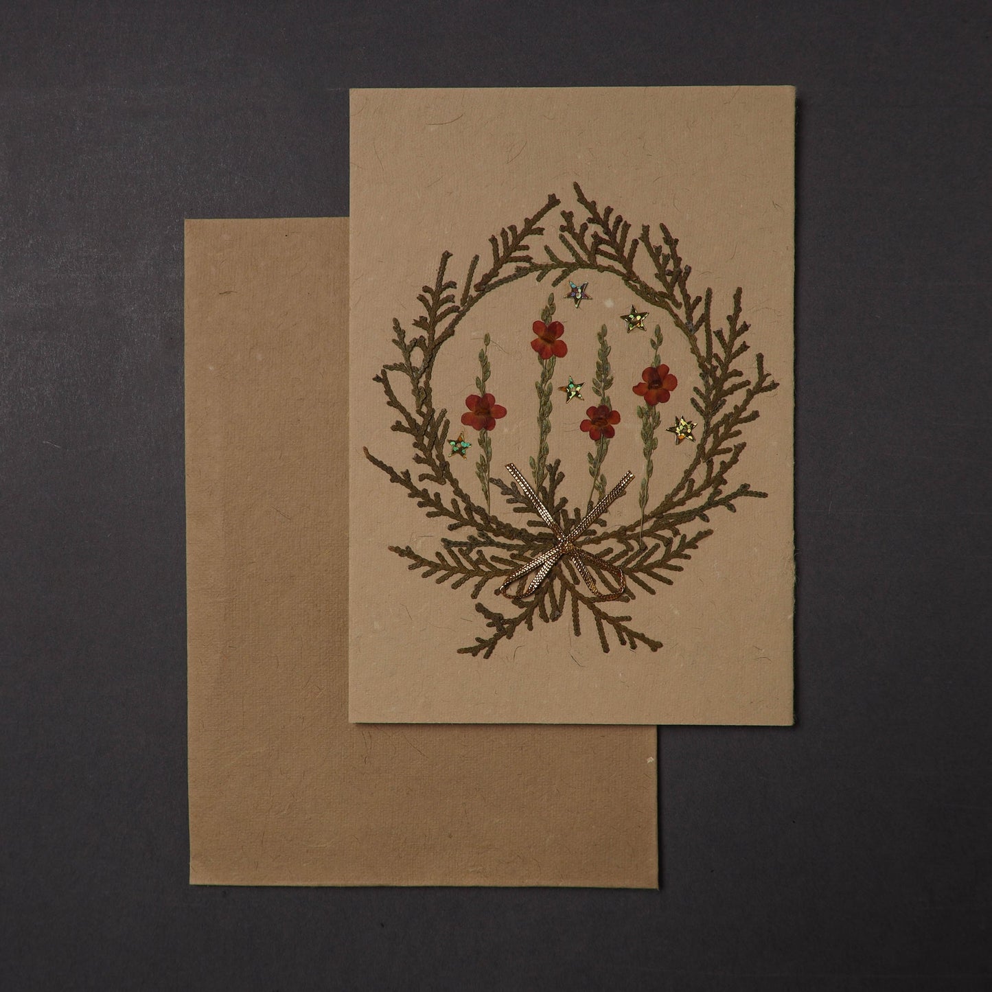 Flower Art Handmade Paper Greeting Card 