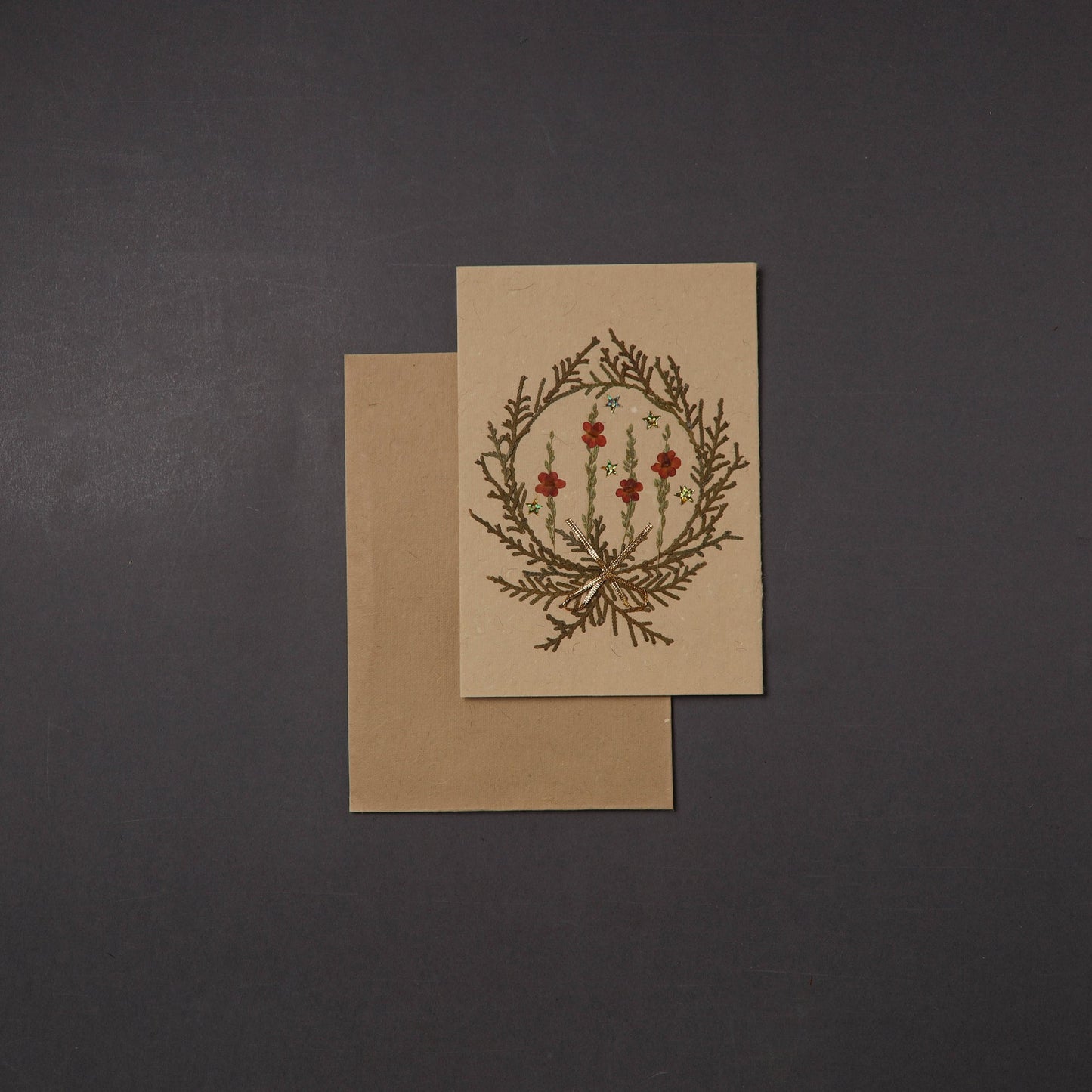 Flower Art Handmade Paper Greeting Card 