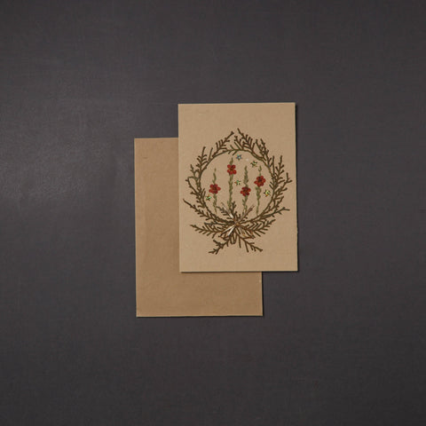 Flower Art Handmade Paper Greeting Card 