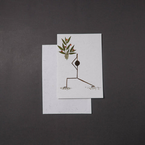 Flower Art Handmade Paper Greeting Card 