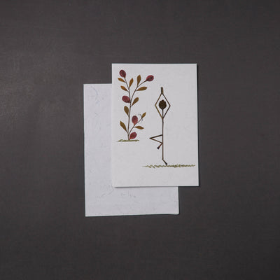 Flower Art Handmade Paper Greeting Card 