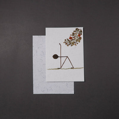 Flower Art Handmade Paper Greeting Card 