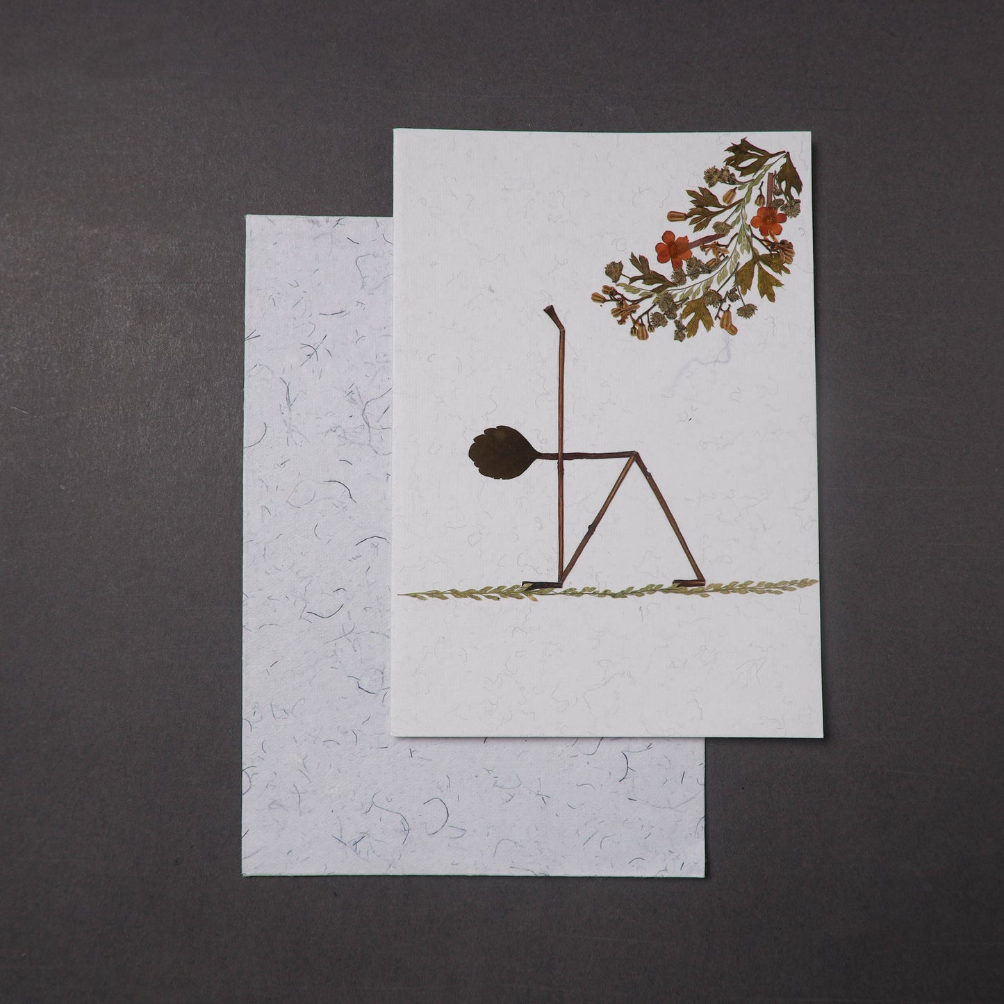 Flower Art Handmade Paper Greeting Card 