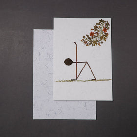 Flower Art Handmade Paper Greeting Card 