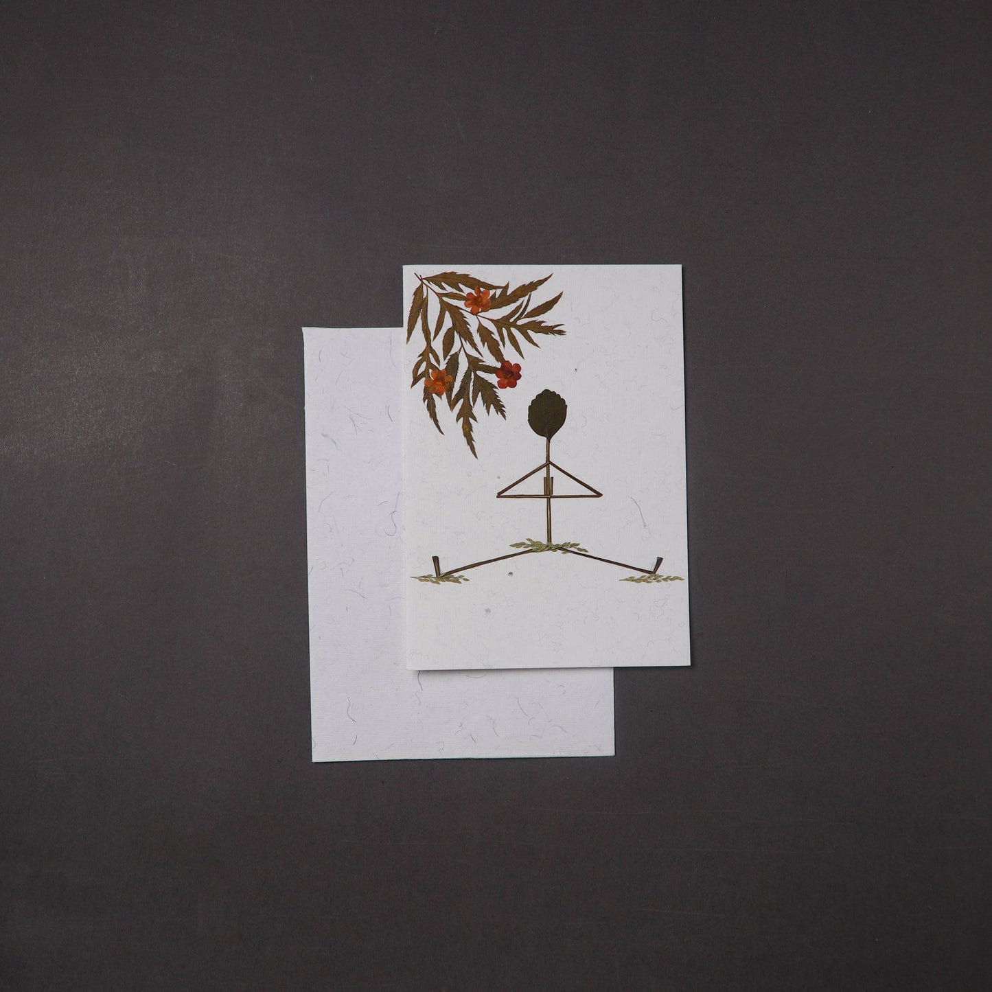 Flower Art Handmade Paper Greeting Card 