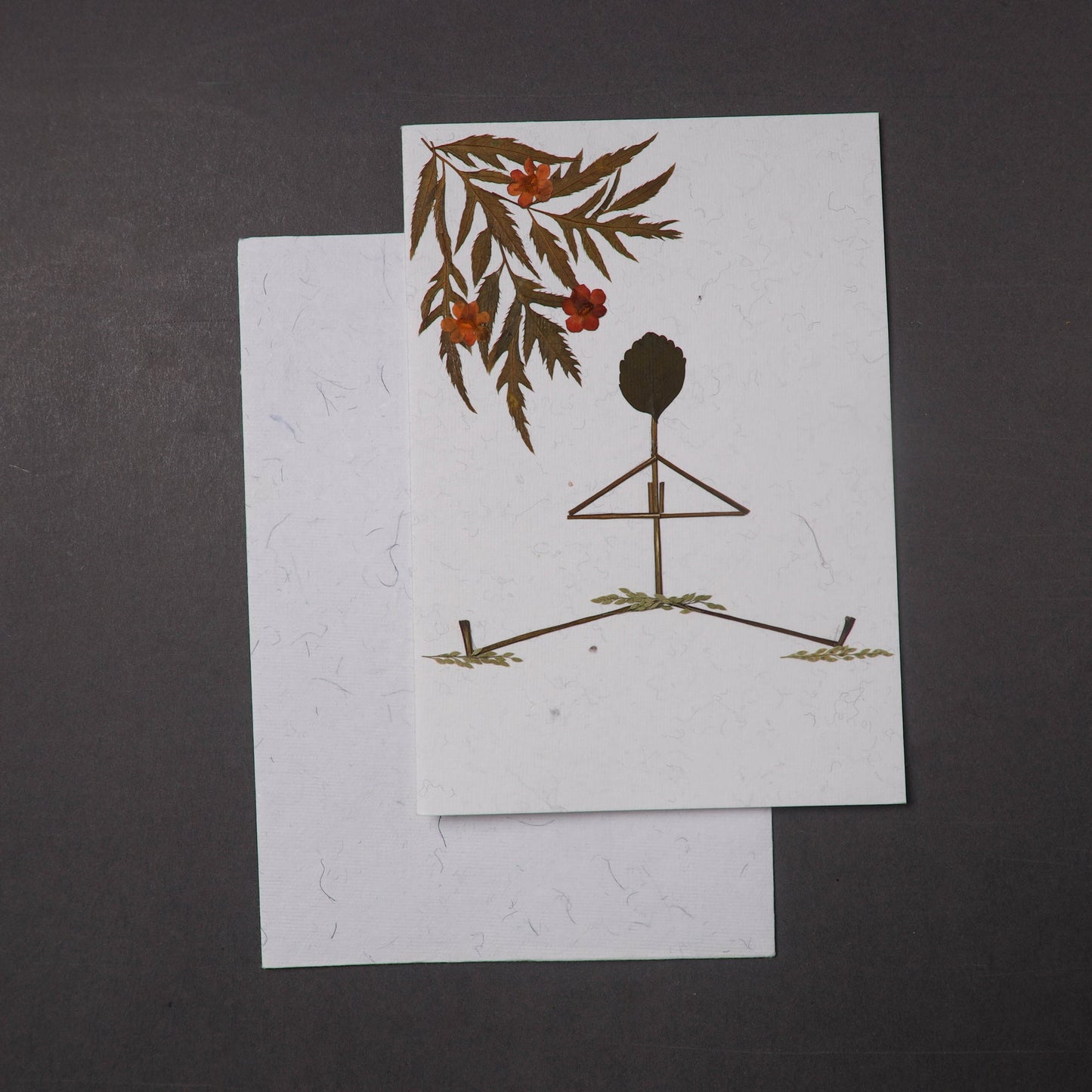 Flower Art Handmade Paper Greeting Card 