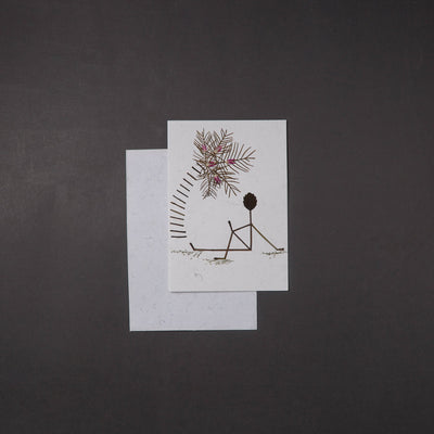 Flower Art Handmade Paper Greeting Card 