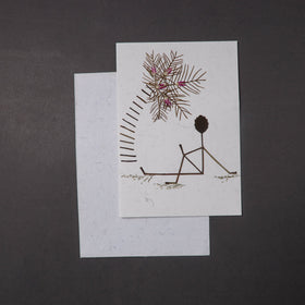 Flower Art Handmade Paper Greeting Card 