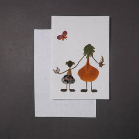 Flower Art Handmade Paper Greeting Card 