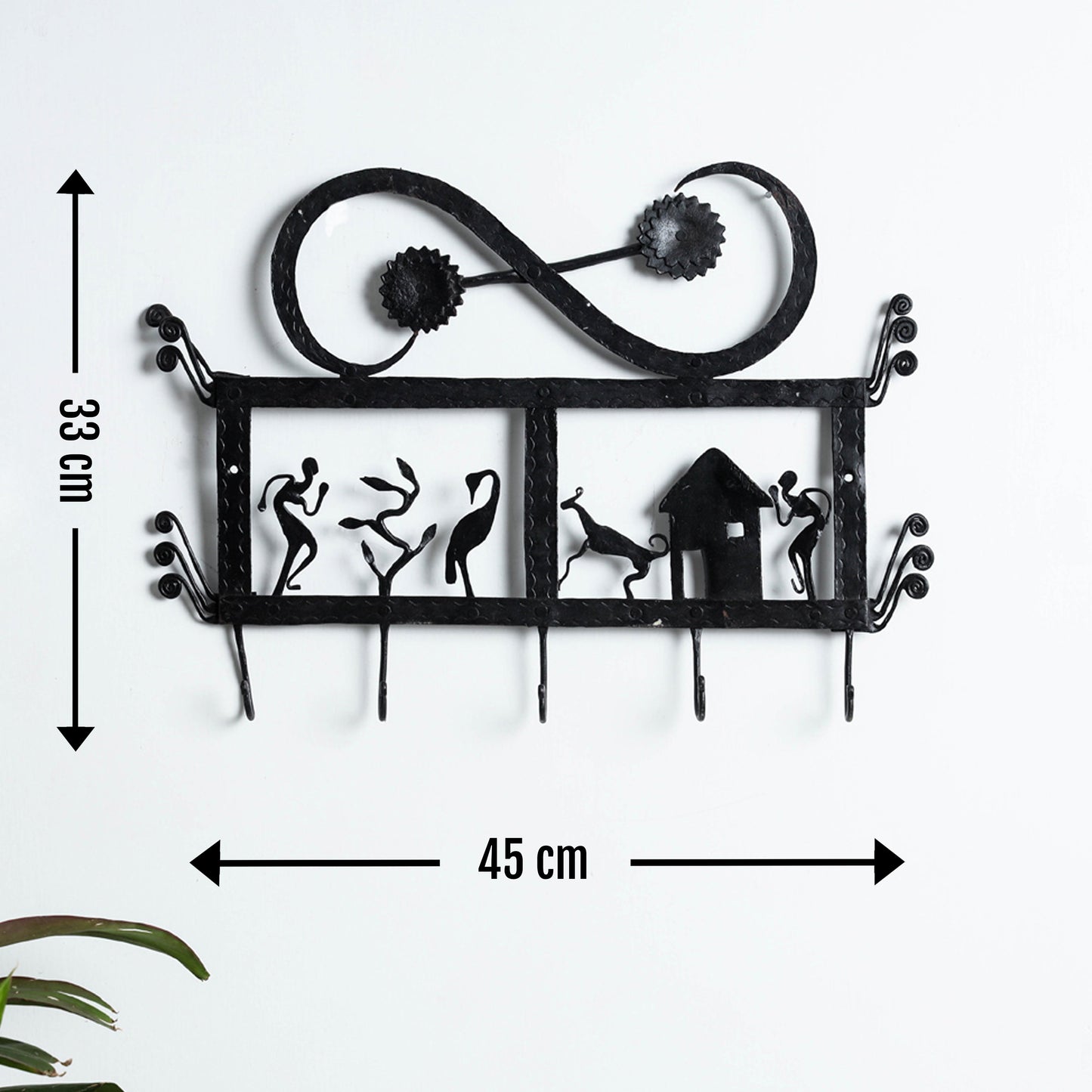 Elephant - Bastar Tribal Wrought Iron Wall Hanger 