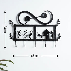Elephant - Bastar Tribal Wrought Iron Wall Hanger 