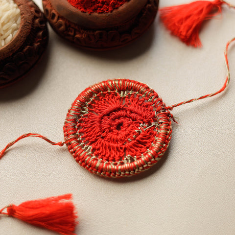 Flower - Crochet Work Rakhi by Abira Creations
