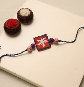 Flower - Hand Embroidery Beadwork Rakhi