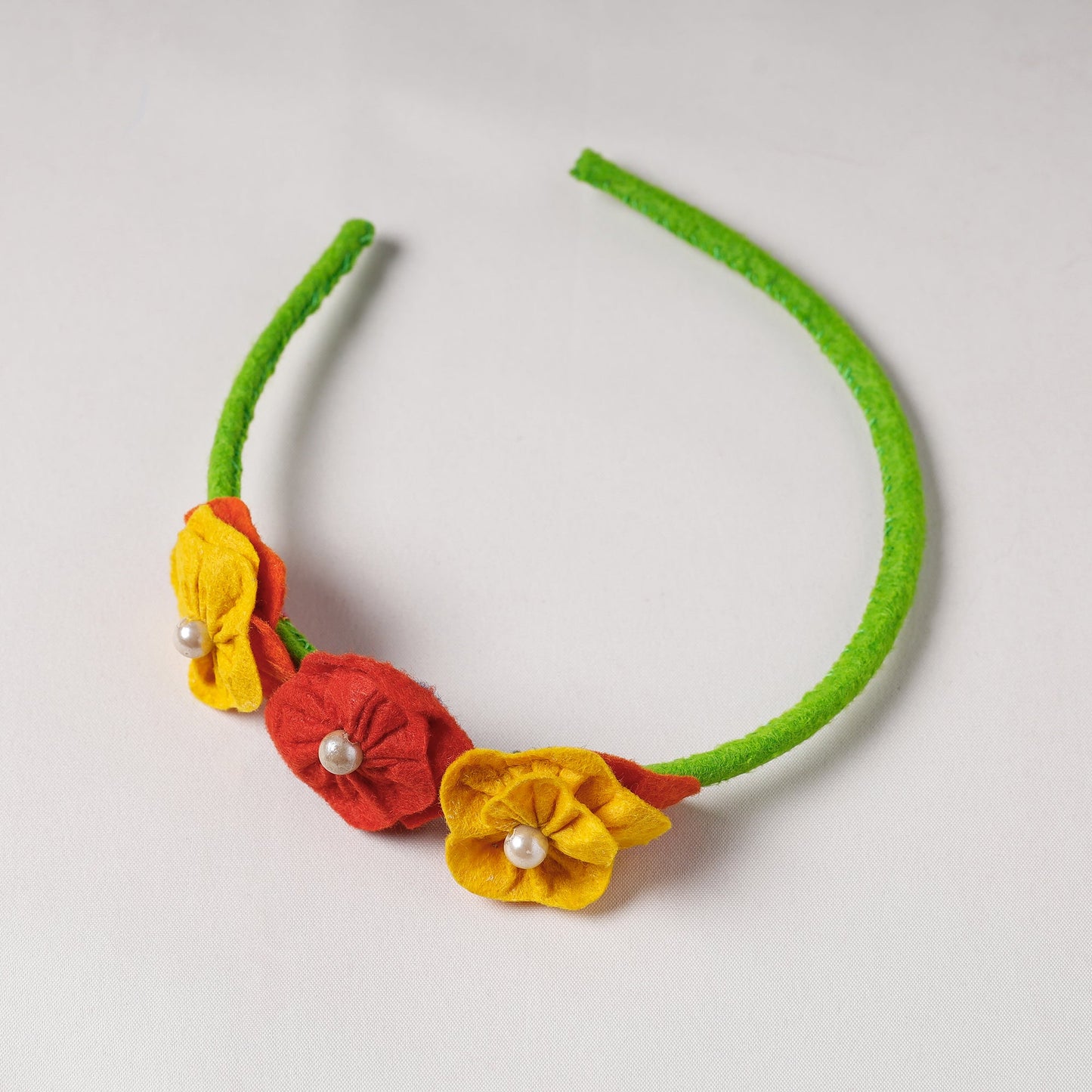  Flower - Handmade Felt & Beadwork Hair Band 
