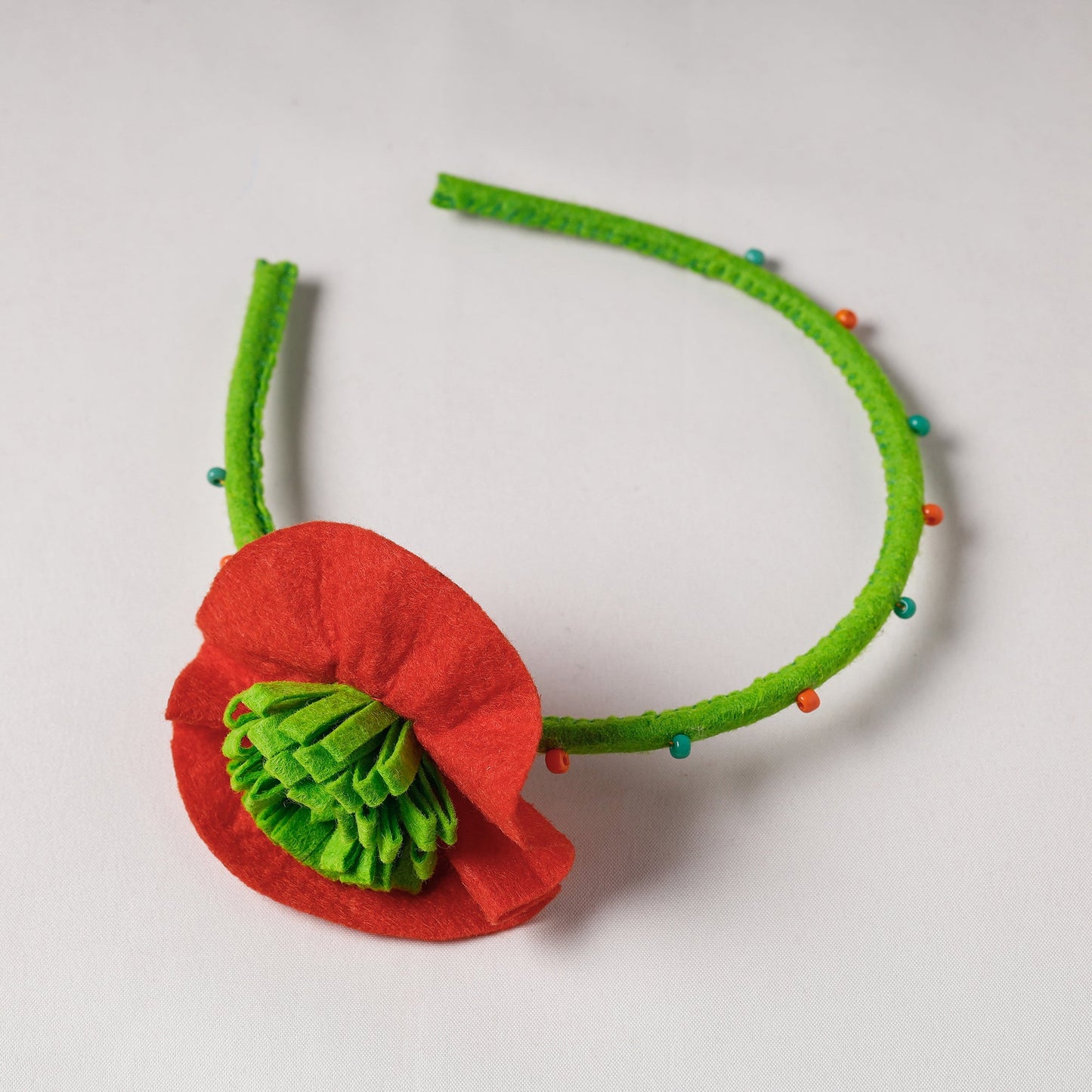  Flower - Handmade Felt & Beadwork Hair Band 